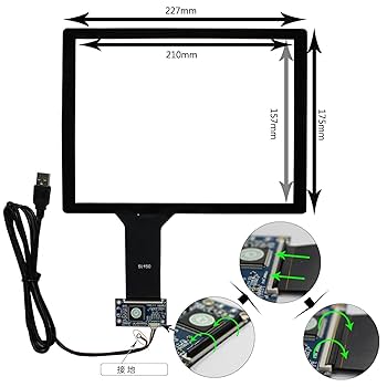 Amazon.co.jp: VSDISPLAY タッチスクリーン 外形寸法227mm x